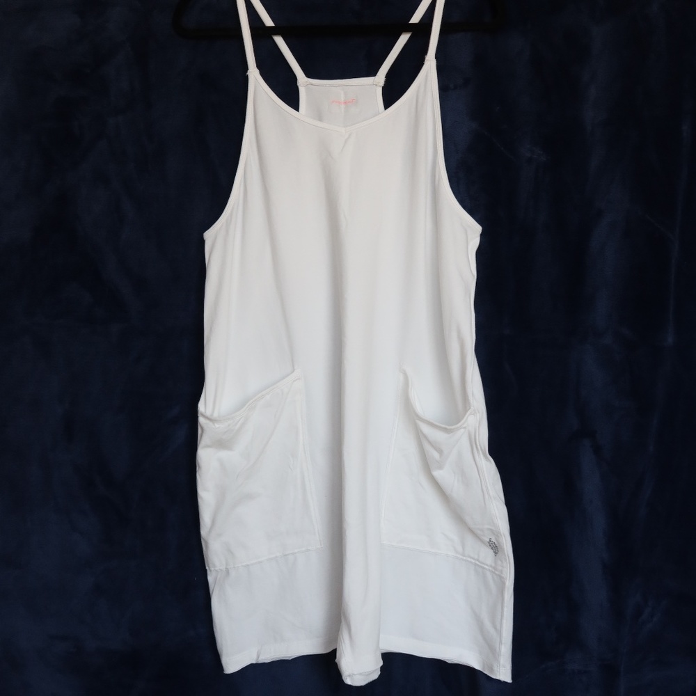 Free People White Sleeveless Romper with Pockets